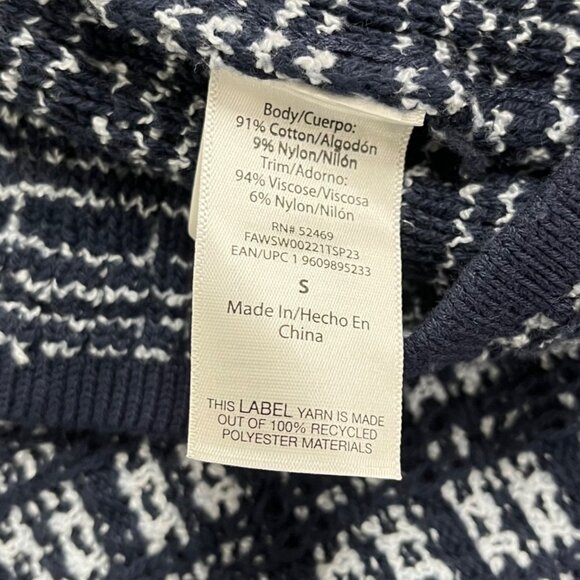 Free Assembly Navy/White Plaid Knit Dress Womens Short Sleeves Sz S - Picture 7 of 8